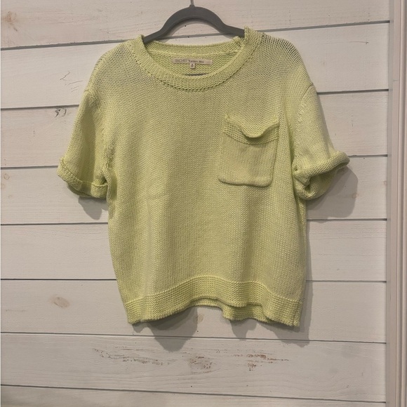 Rachel Roy Lime Green Knit Short Sleeve Sweater - Picture 3 of 10